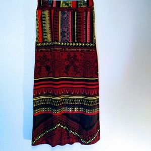 Ambiance Appareal Maxi Skirt Bohemian Print , Lg